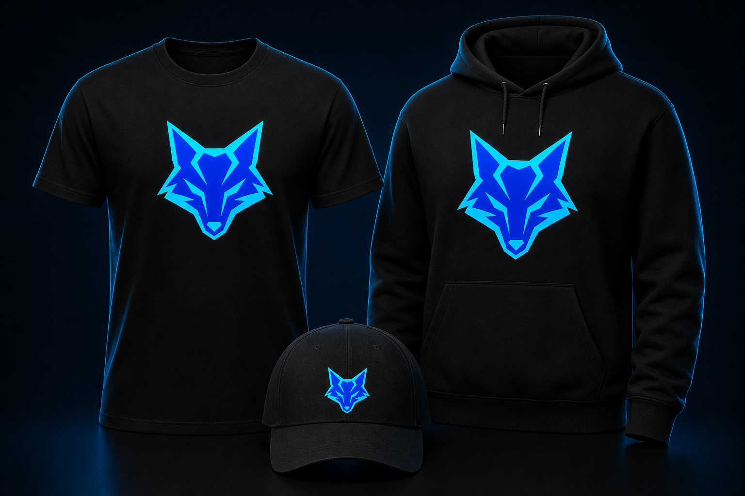 MR FOX blue logo merchandise